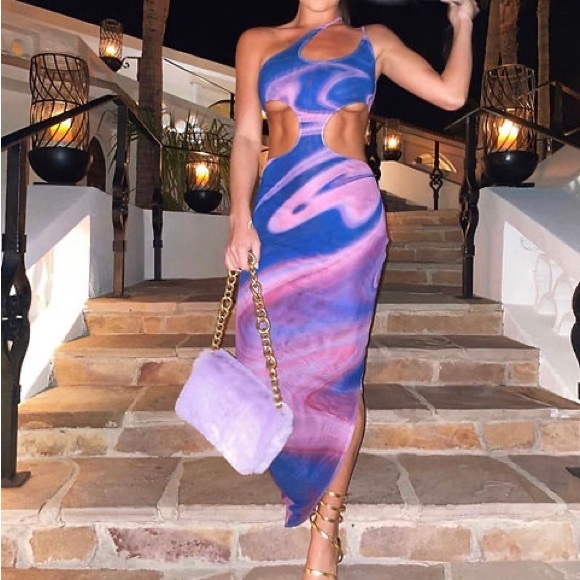 REVOLVE Dresses & Skirts - NWT Farai London X REVOLVE pink purple one shoulder maxi dress